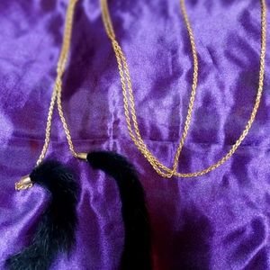 Mink tail necklace